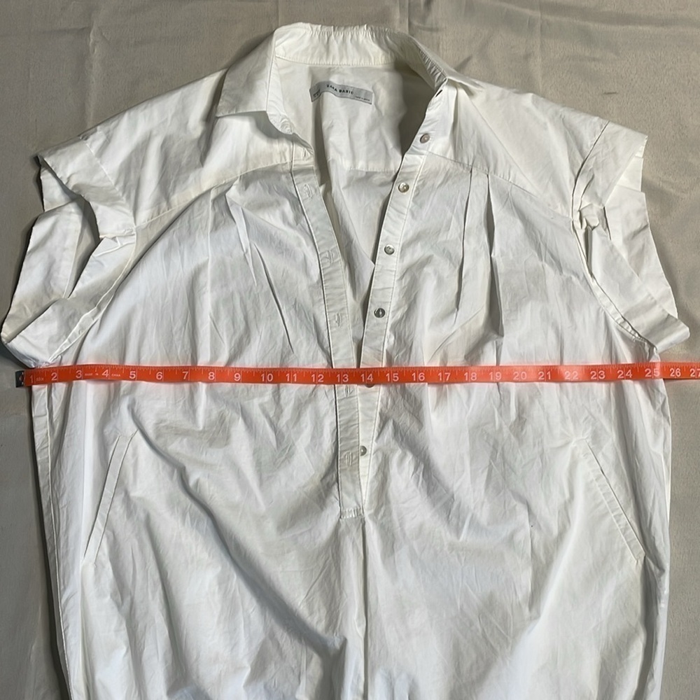 ZARA White Button-Up Shirt Dress - Picture 14 of 15